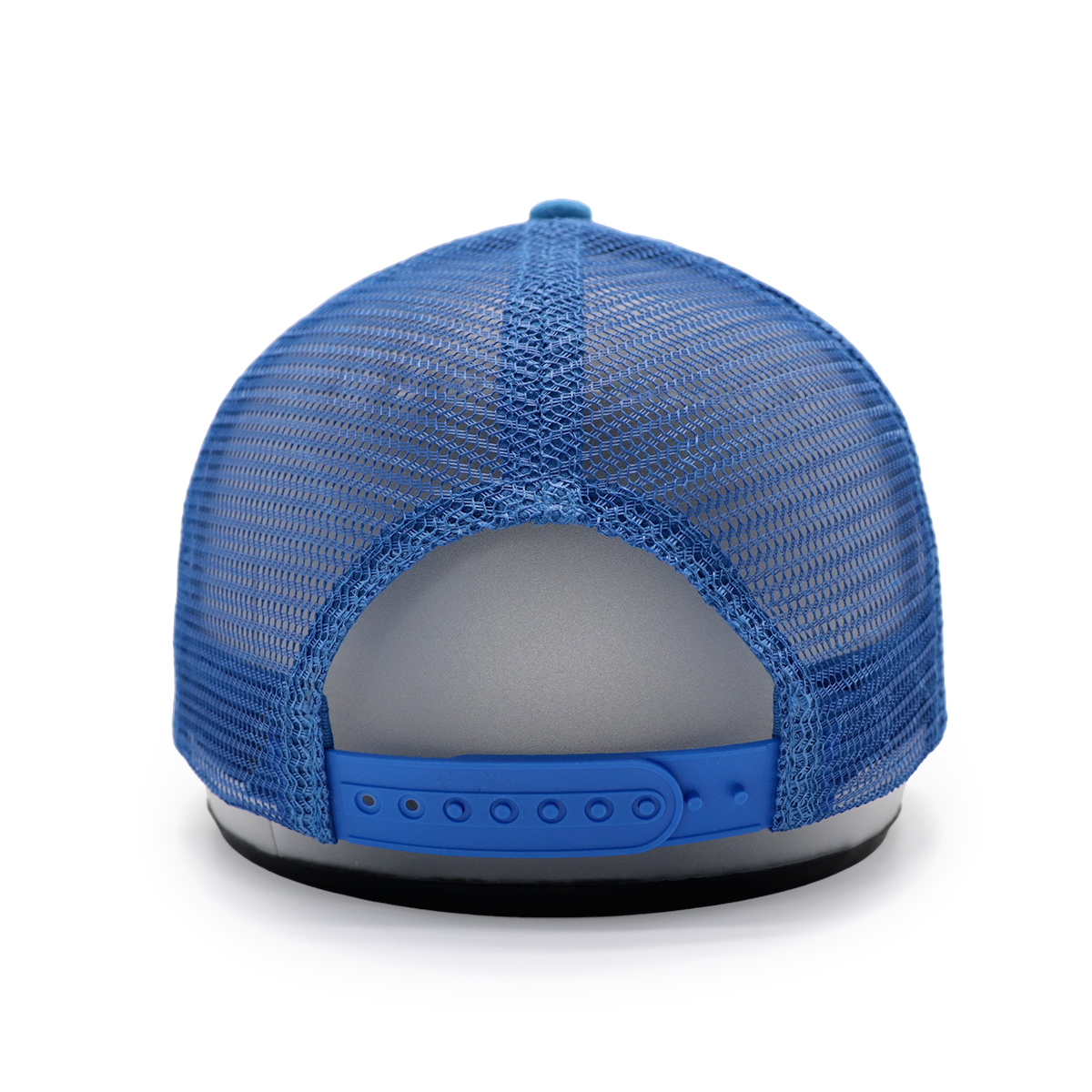 Blue Suede Mesh Trucker Hat – Scenic Patch Baseball Cap, Adjustable Outdoor Cap for Men and Women