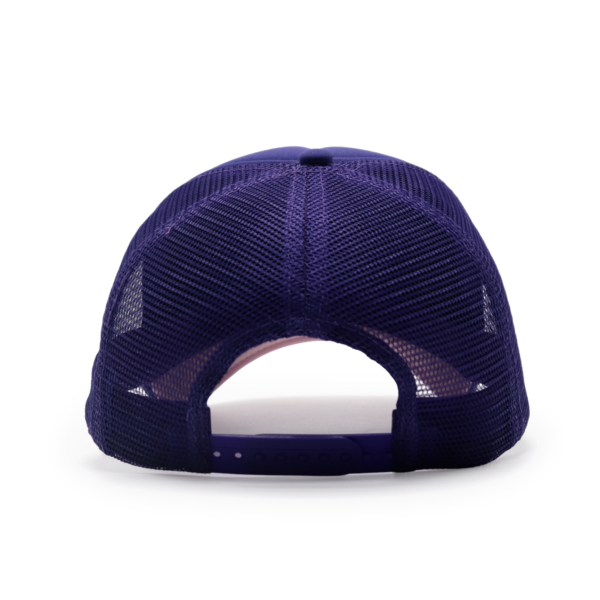 Adjustable Navy Blue Purple Trucker Cap with Mesh Back for Outdoor Sports