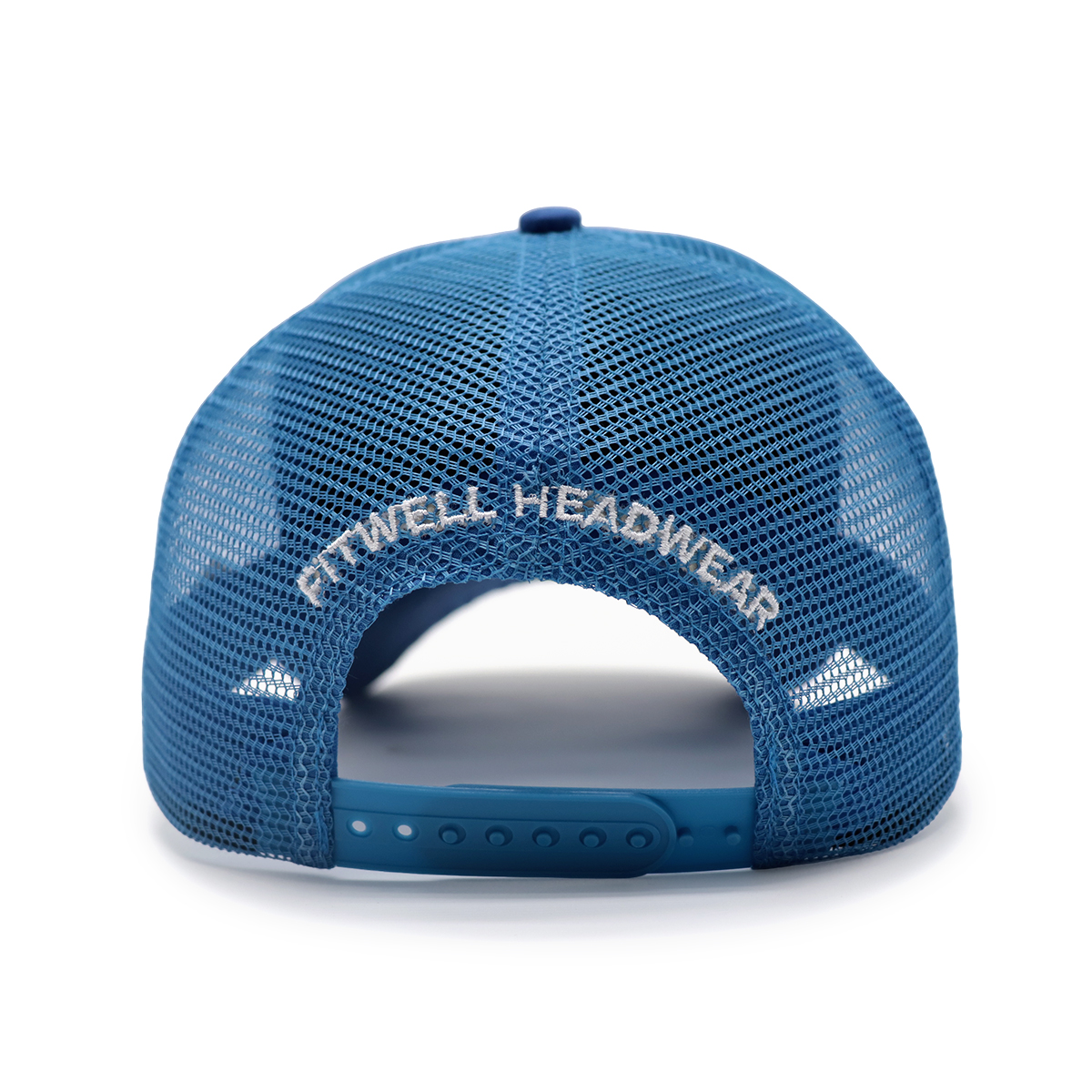 Blue SUEDE HAT Trucker Cap – Gothic Embroidered Faux Suede Mesh Hat