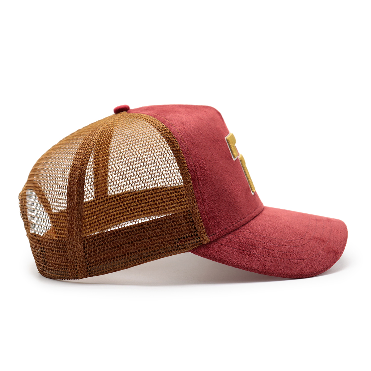 3D Embroidered Suede Mesh Trucker Cap – Multicolor, Raised Logo, Adjustable Snapback, Unisex Streetwear