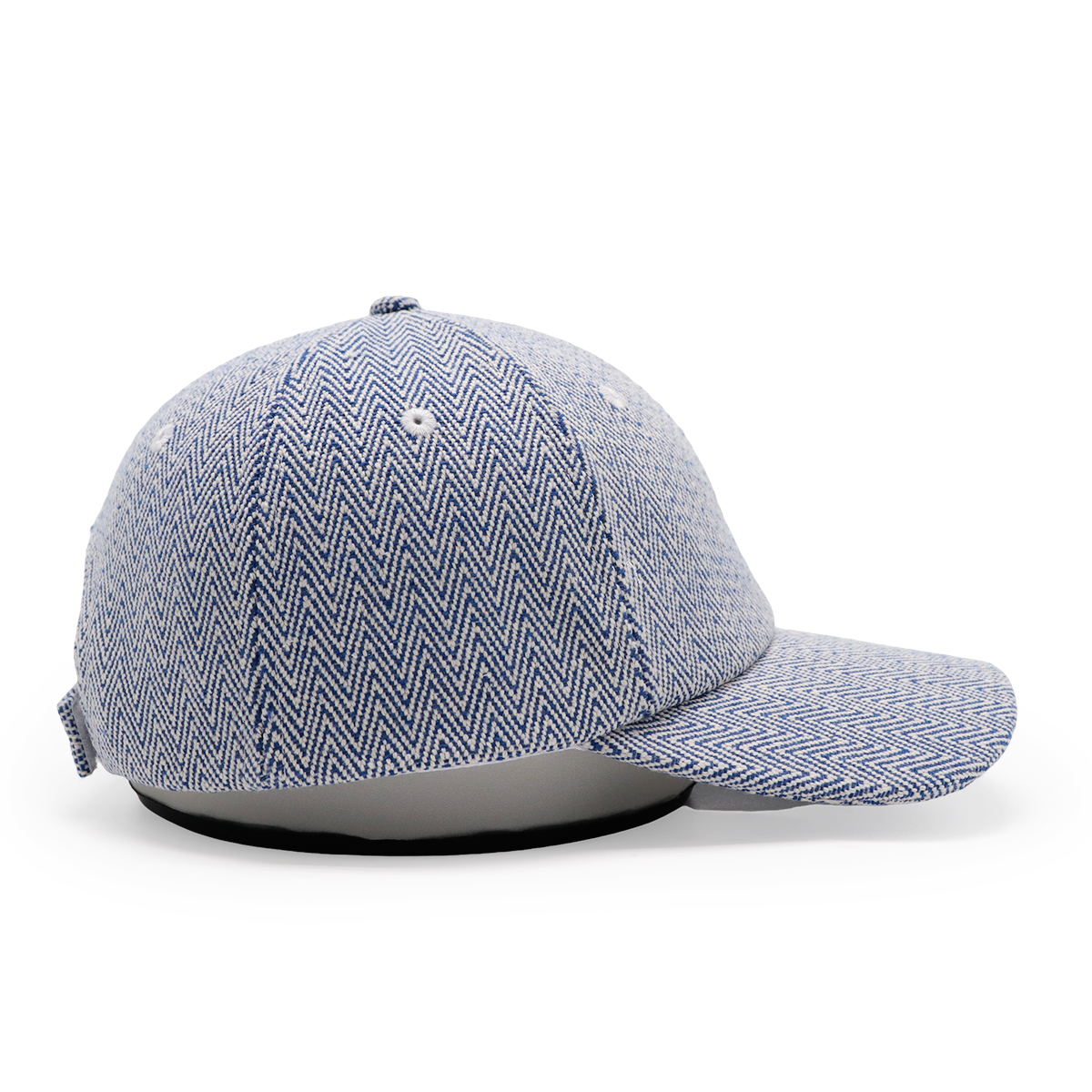 Herringbone Baseball Cap, Adjustable Herringbone Pattern Hat, Embroidered Visor, Unisex Casual Cap (Blue/Red)