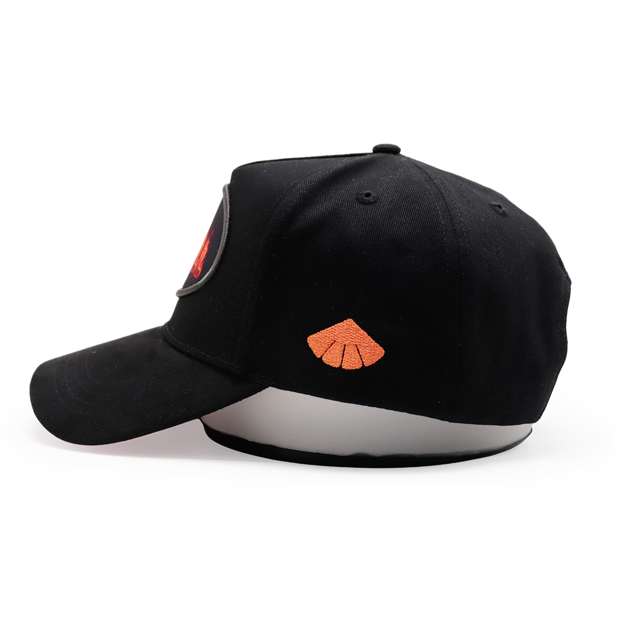 FITWELL Flame Embroidered Baseball Cap, 6-Panel Snapback Hat, Yellow & Black, Unisex Streetwear