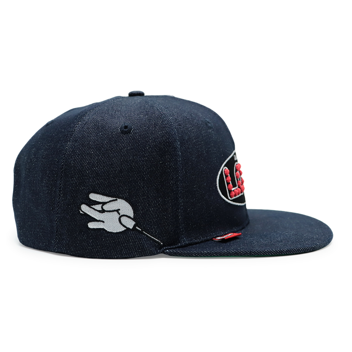 California LOVE Embroidered Denim Snapback Hat – Flat Brim Streetwear Cap