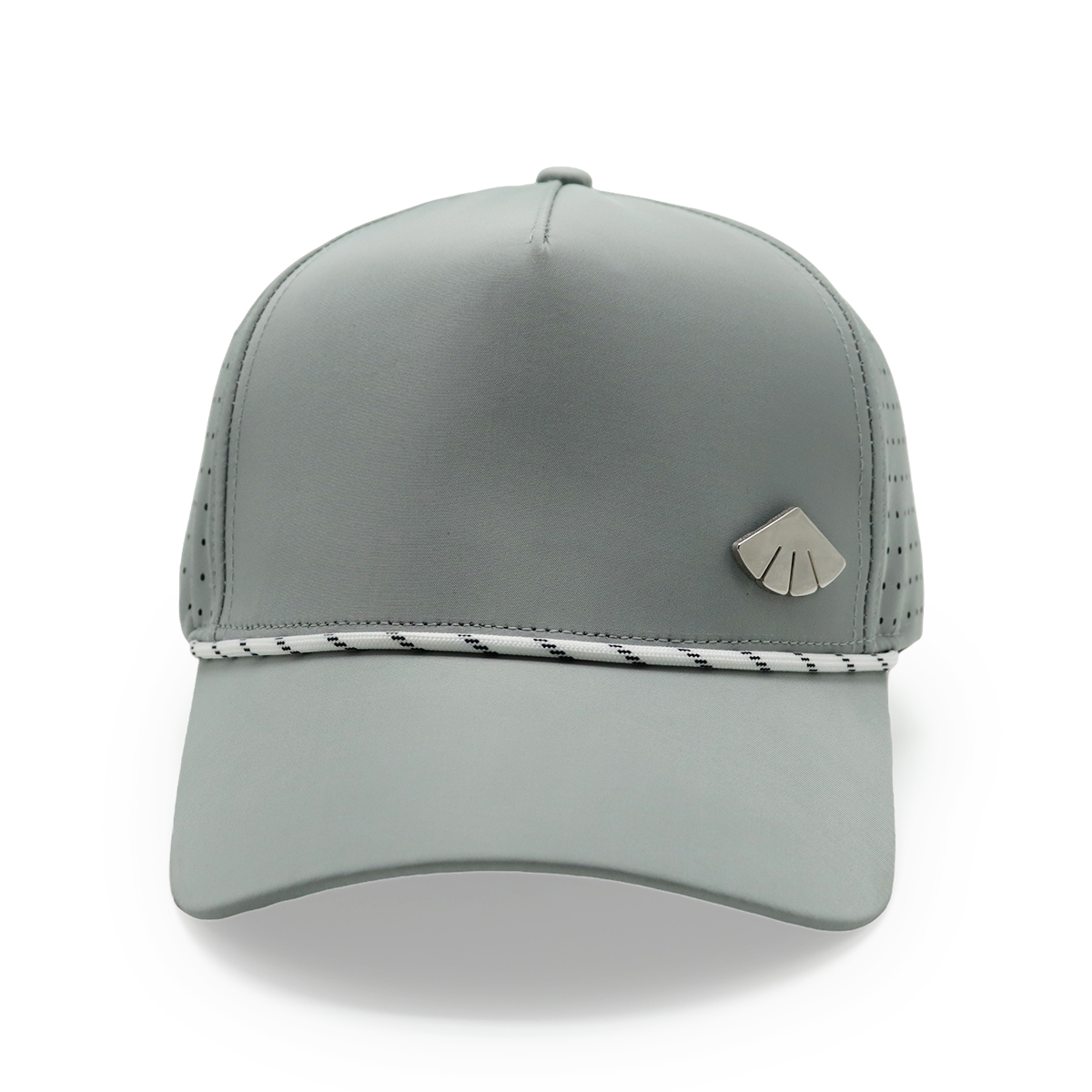 Laser Perforated Baseball Cap with Metal Badge – Adjustable, Breathable, Unisex