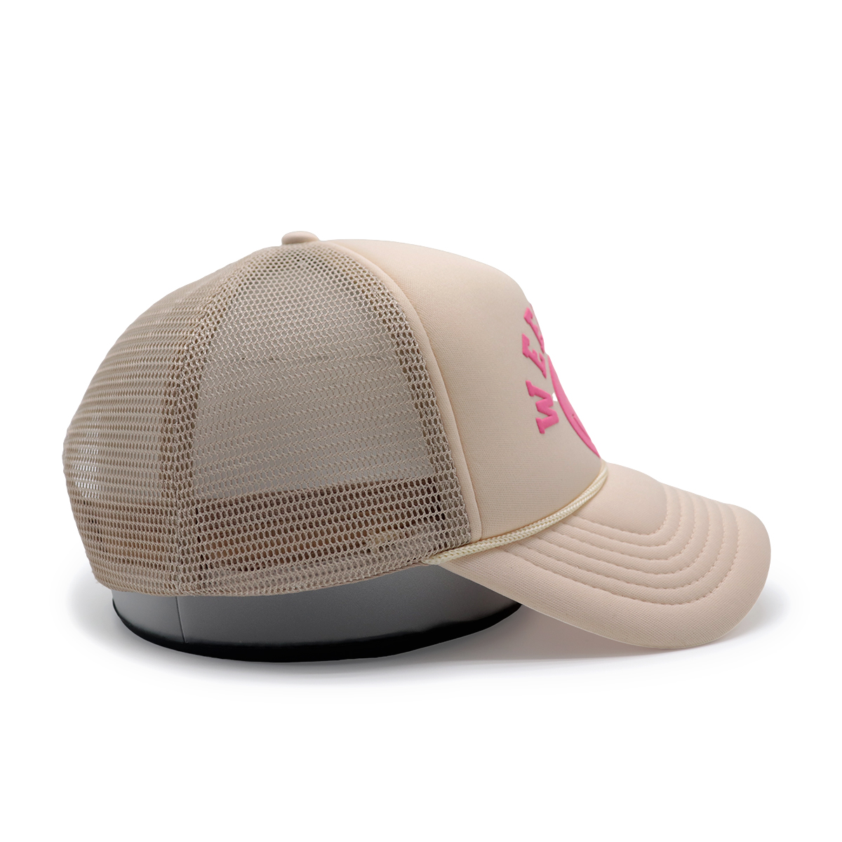 Fashion Smiley Foam Print Trucker Cap Adjustable Baseball Hat for Men and Women