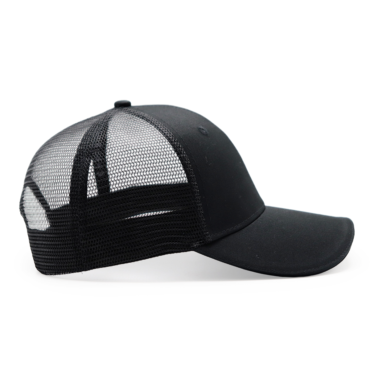 CHPT3 Black Trucker Cap, Mesh Back Snapback Hat, Embroidered Patch, Adjustable Unisex Baseball Hat