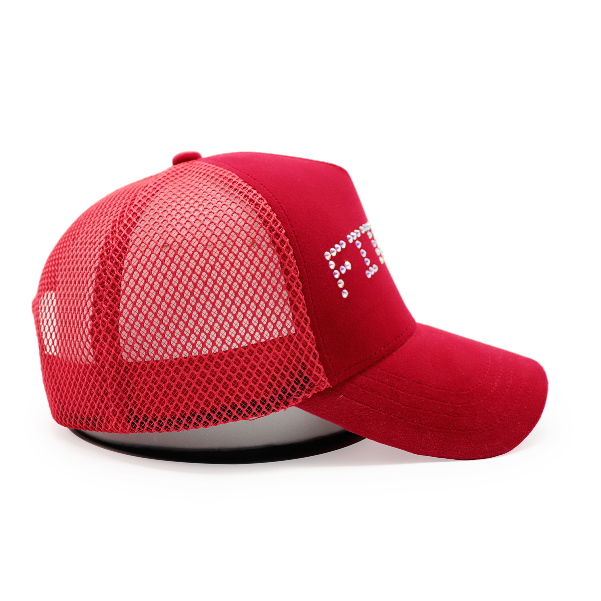 FITWELL Rhinestone Mesh Trucker Cap – Bling Crystal Letter Snapback Hat