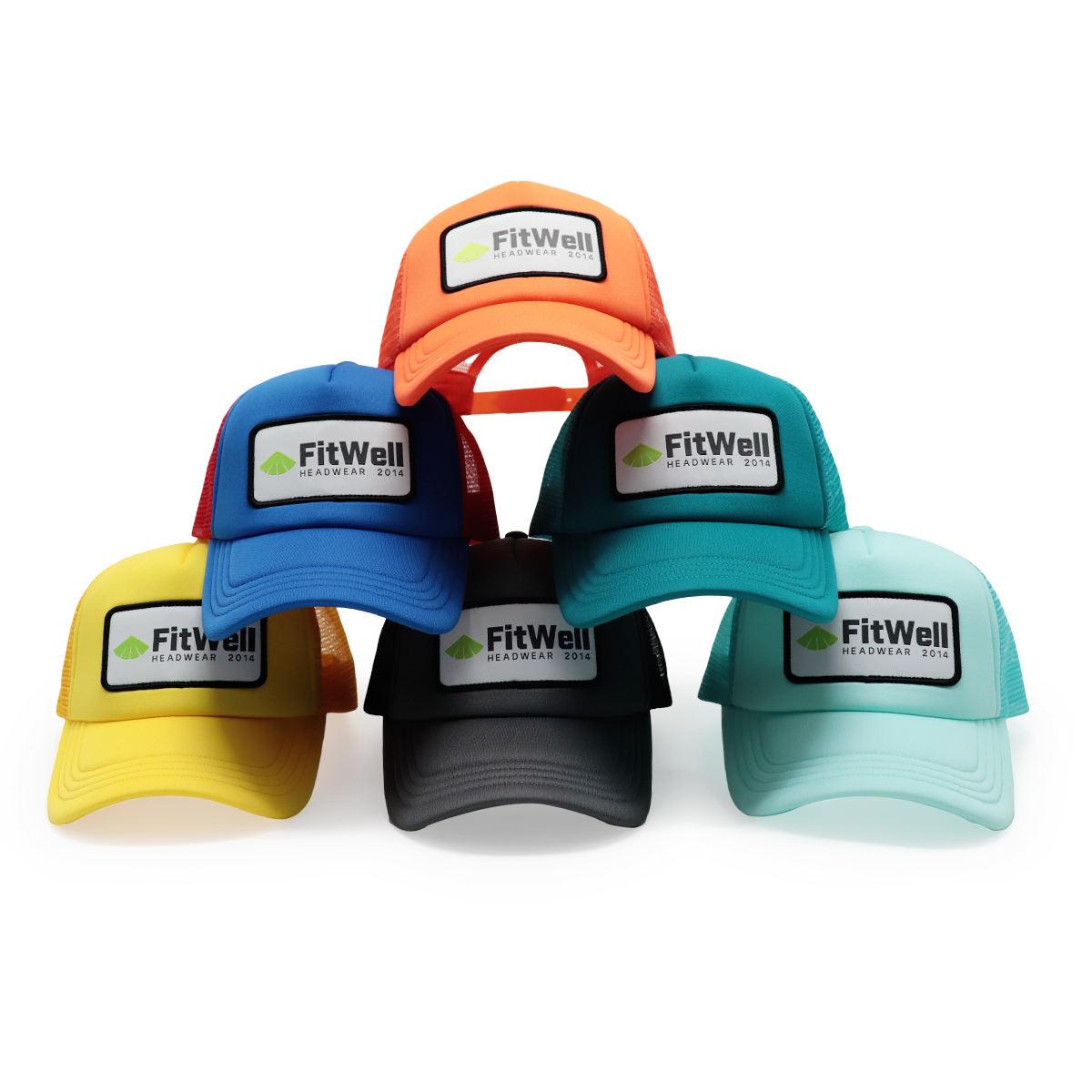 FitWell Custom Foam Trucker Hat – Multi-Color Mesh Back Cap with Logo Patch