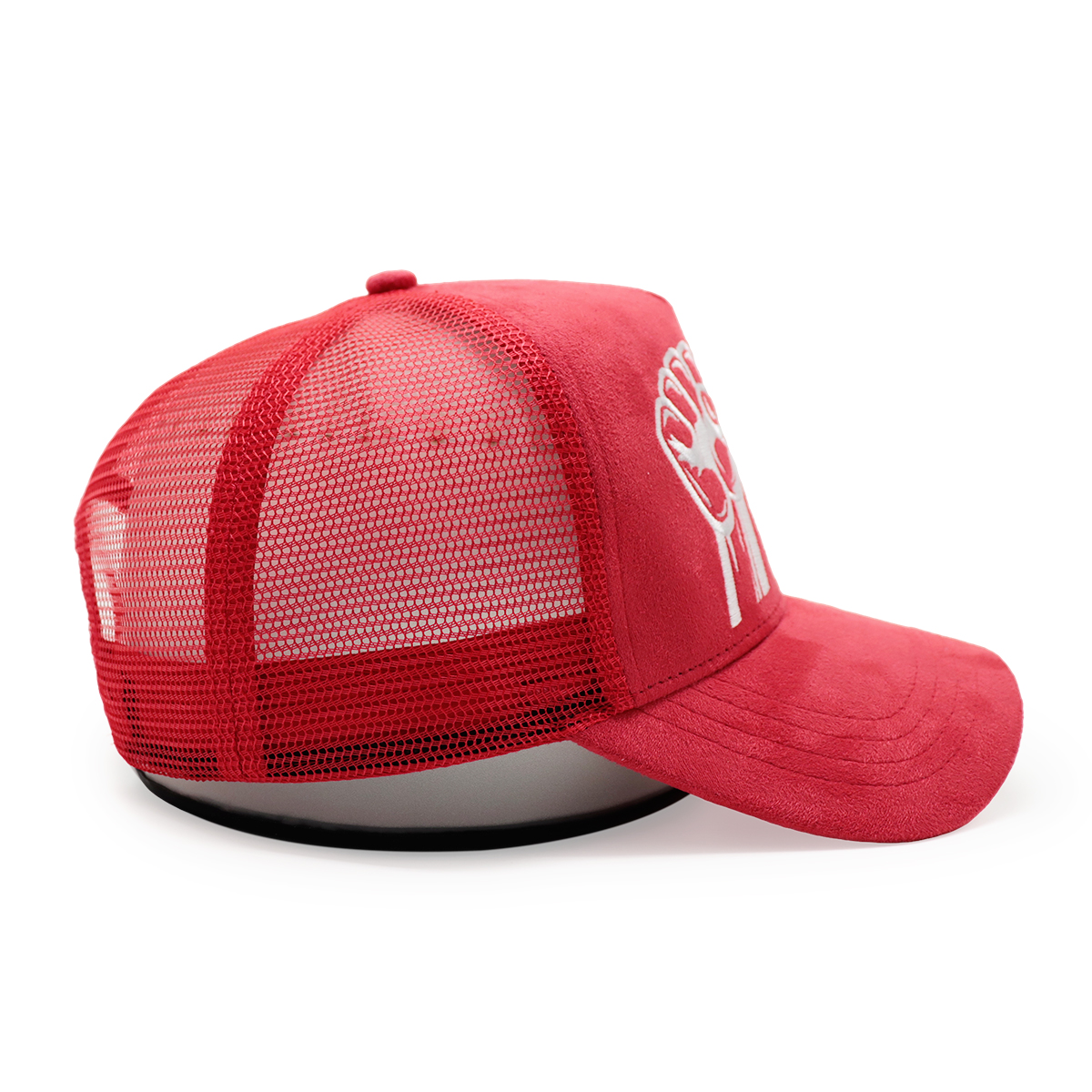 Fitwell Velvet Flat Embroidery Trucker Cap, American Street Style Mesh Hat, Fight Letter Design