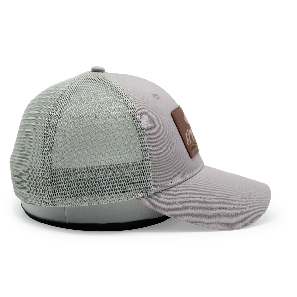Fitwell Leather Patch Mesh Trucker Hat | Classic Unisex Baseball Cap