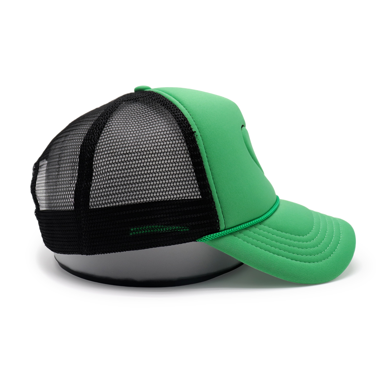 Rope Custom Trucker Hats with Heart Embroidery, Mesh Back, Adjustable Snapback, Unisex