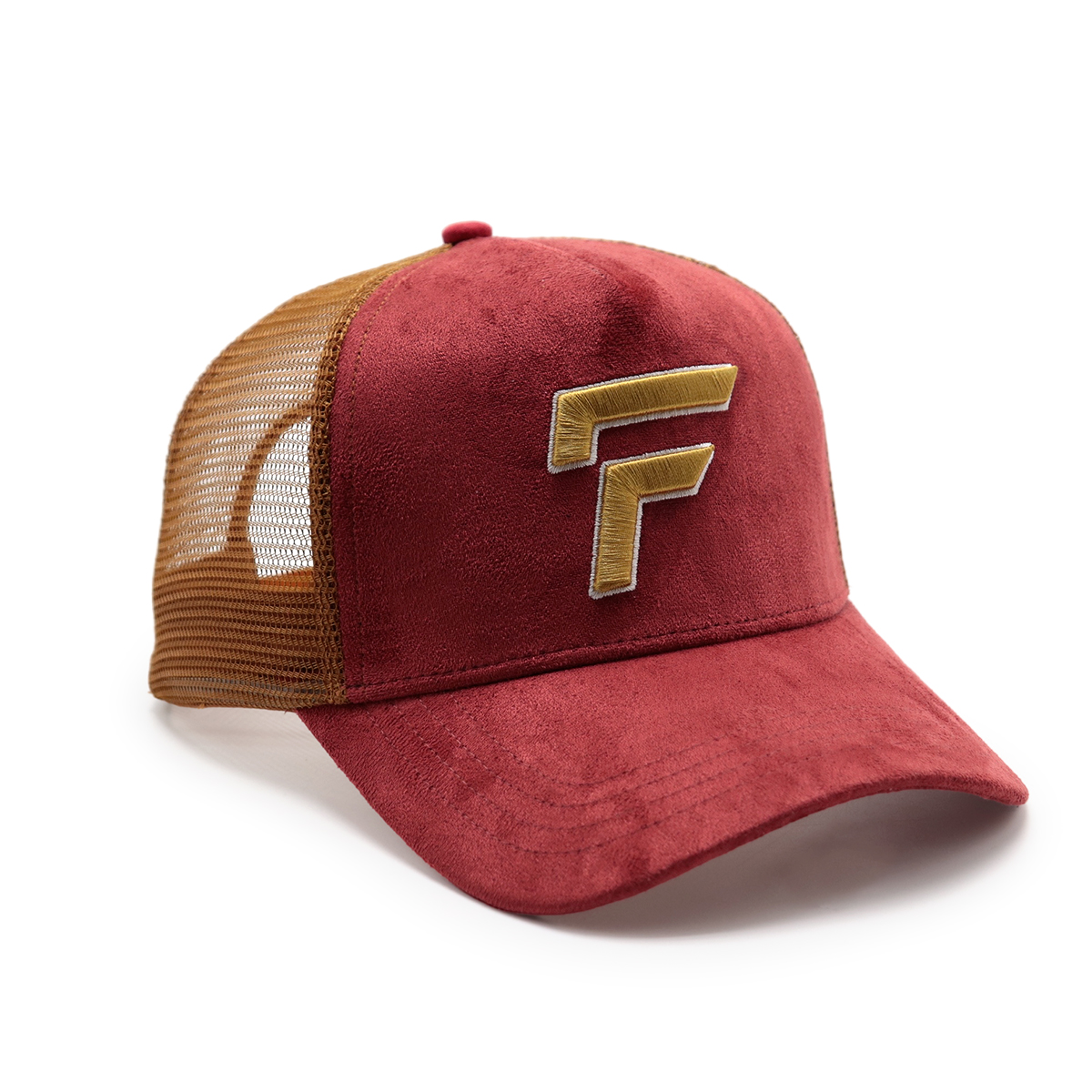 3D Embroidered Suede Mesh Trucker Cap – Multicolor, Raised Logo, Adjustable Snapback, Unisex Streetwear