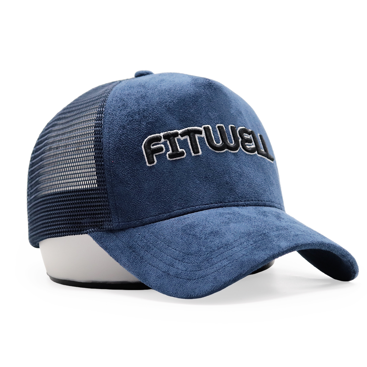 FITWELL 3D Embroidered Suede Mesh Trucker Cap – Multi-color Snapback Hat