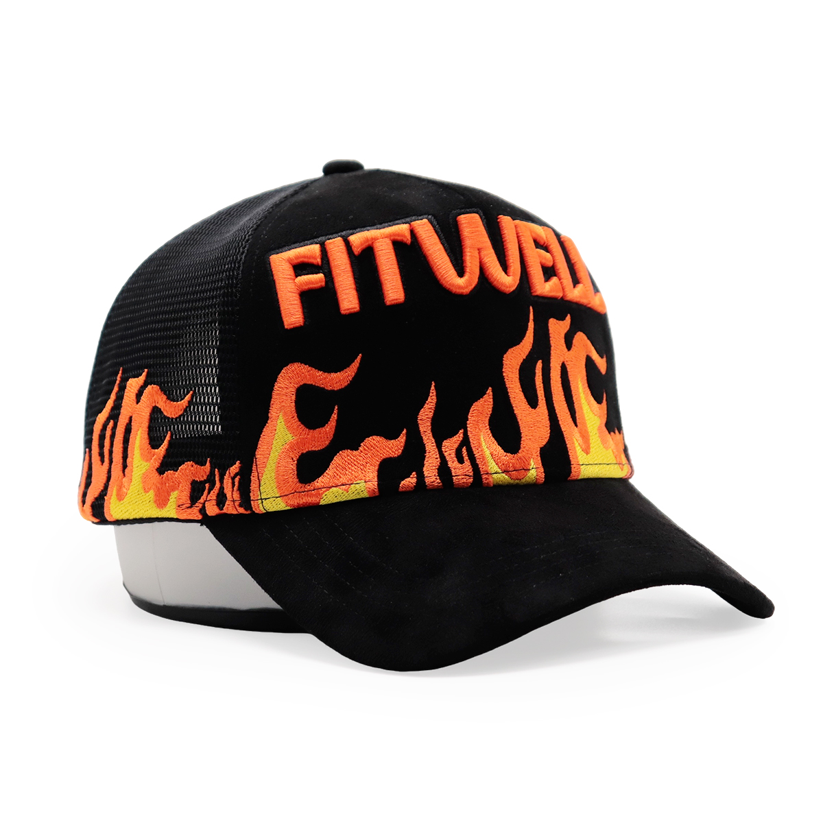 FITWELL Flame Trucker Cap - Stylish Mesh Baseball Hat