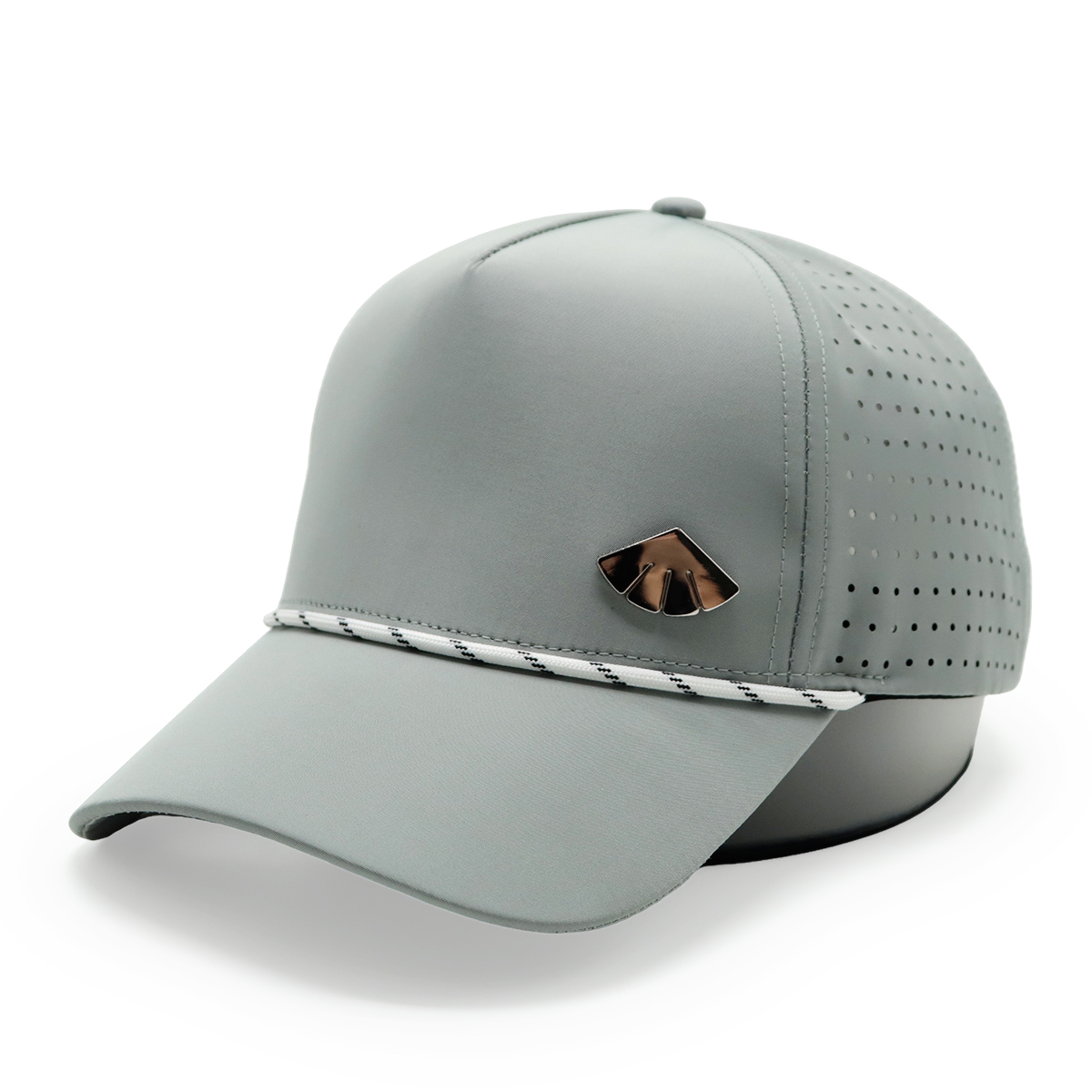 Laser Perforated Baseball Cap with Metal Badge – Adjustable, Breathable, Unisex