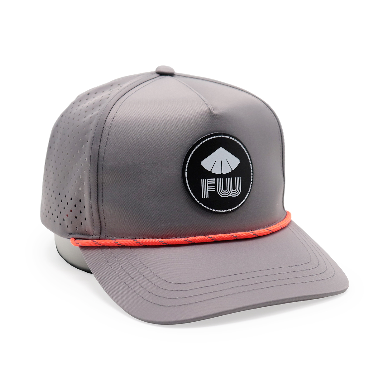 FITWELL Laser Perforated Trucker Hat Rope Accent Patch Mesh Snapback Baseball Cap