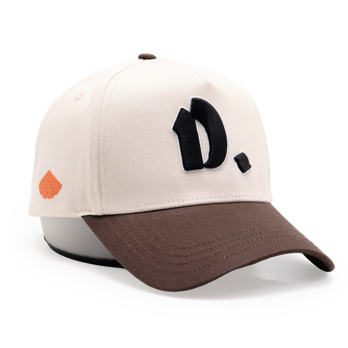 Embroidered Letter Baseball Cap – Retro Contrast Brim Snapback Hat, 3D Letter, Unisex