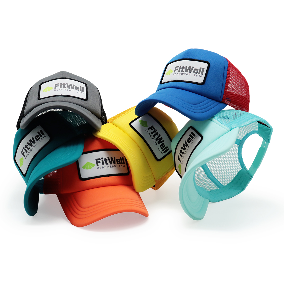FitWell Custom Foam Trucker Hat – Multi-Color Mesh Back Cap with Logo Patch