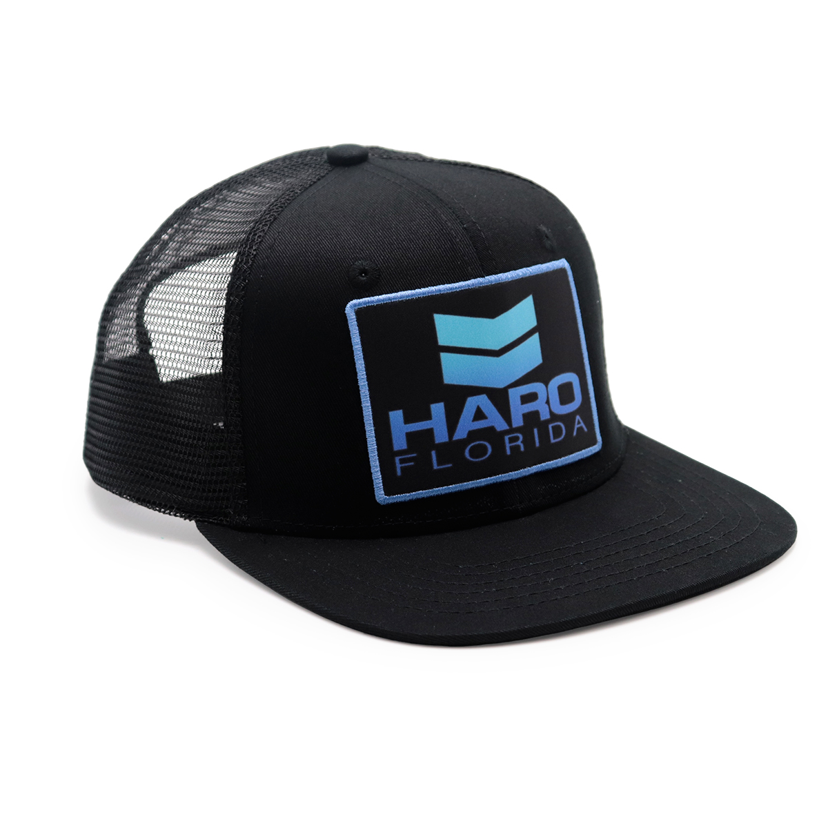 HARO FLORIDA Flat Brim Mesh Trucker Hat – Unisex Adjustable Snapback Cap