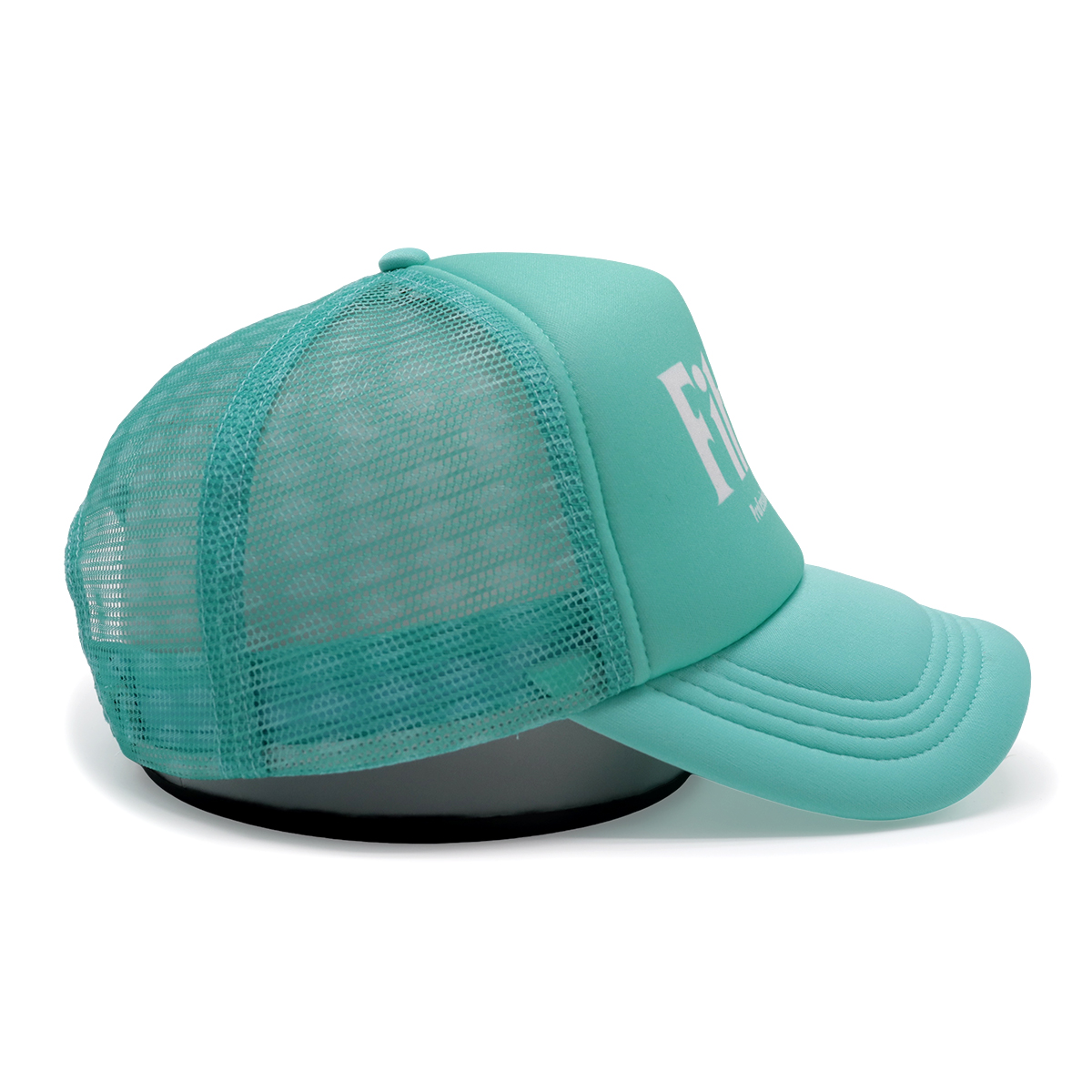 Mint Green Trucker Cap with Printed Fitwell Logo | Custom Mesh Snapback Hat