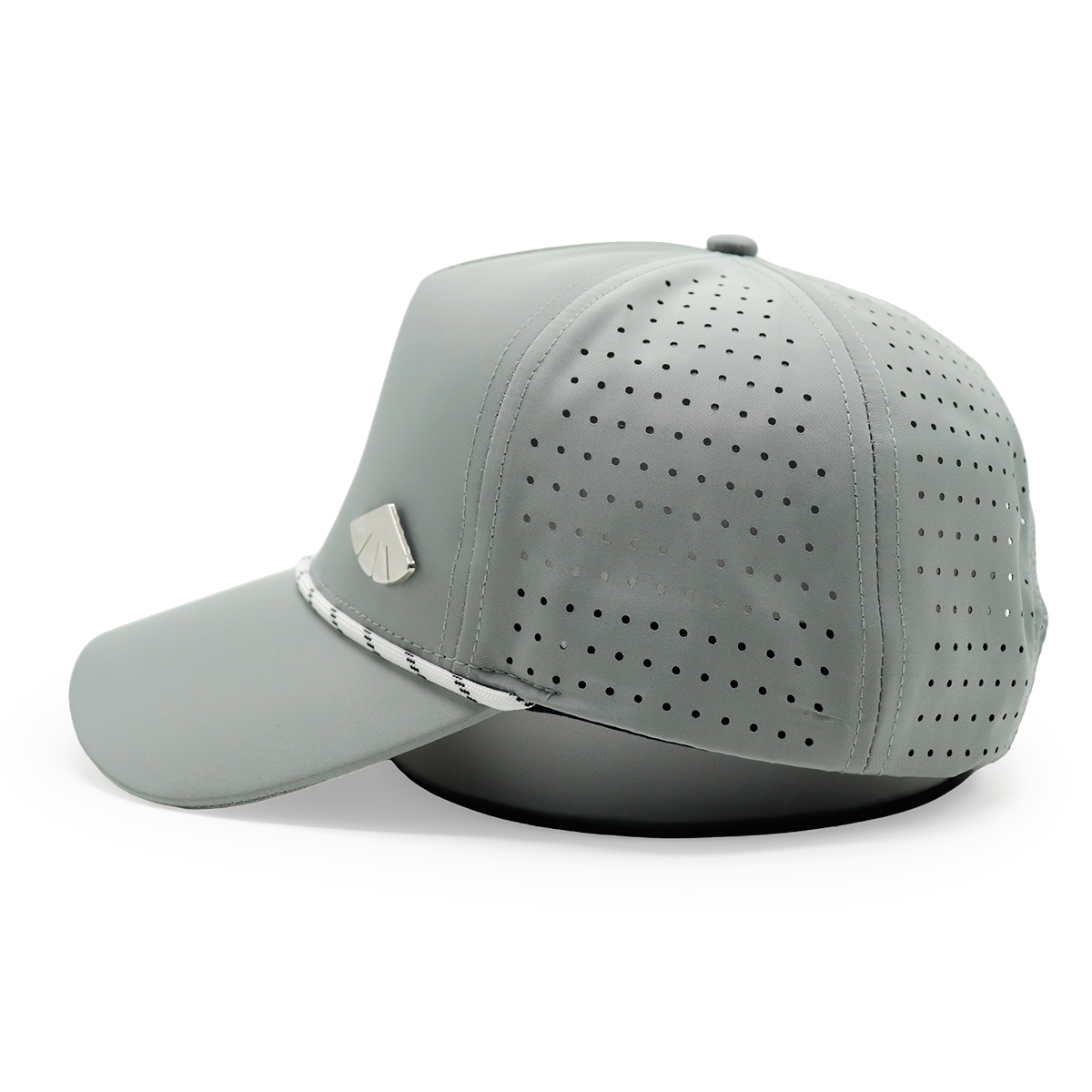 Laser Perforated Baseball Cap with Metal Badge – Adjustable, Breathable, Unisex