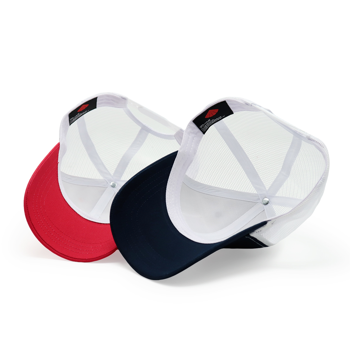 USA Flag Mesh Trucker Cap – Adjustable Classic Closure, American Flag Embroidered Hat (Red & Navy)