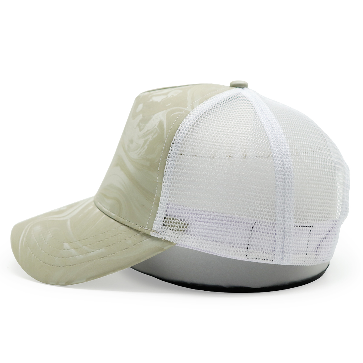 Fitwell Water Ripple Glossy Trucker Cap, Minimalist Mesh Hat, Custom Shiny Effect Outdoor Cap