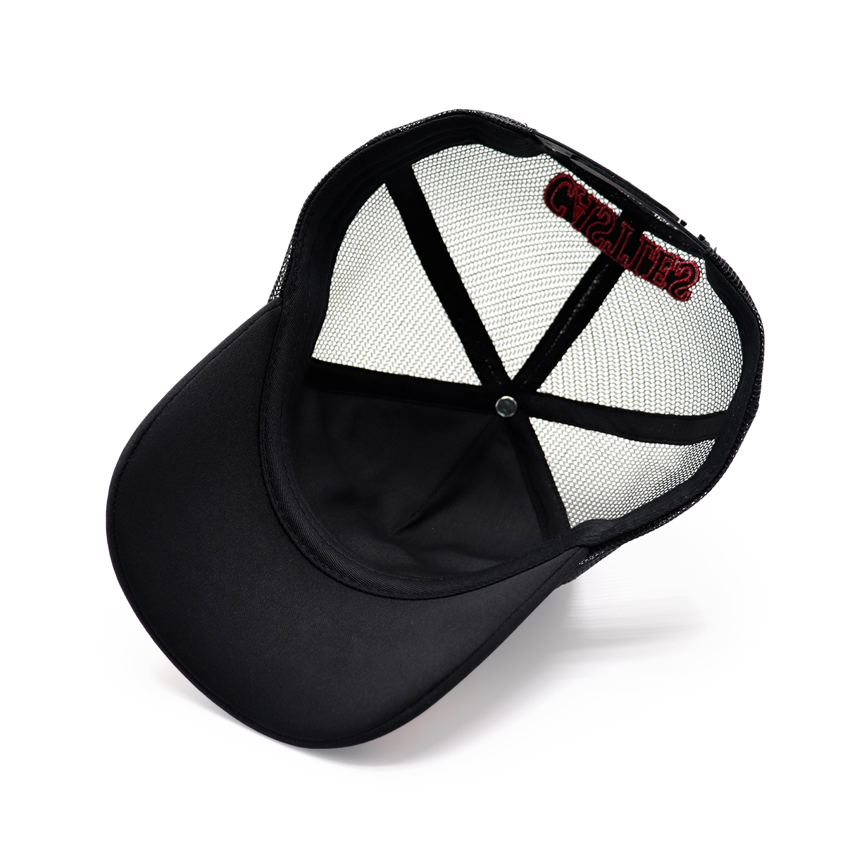 COWGIRL Rhinestone Baseball Cap Trucker Hat – Adjustable Black Mesh Cap with Red Stars for Women and Men