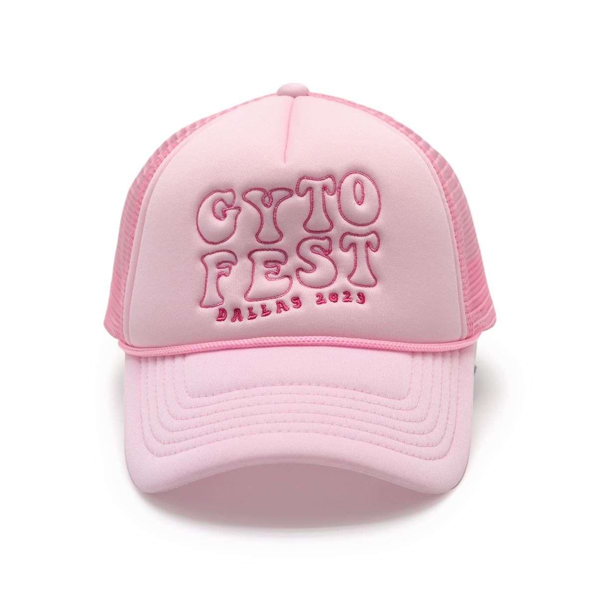 Pink GYTO FEST Dallas 2023 Trucker Hat – Embroidered Mesh Snapback Cap