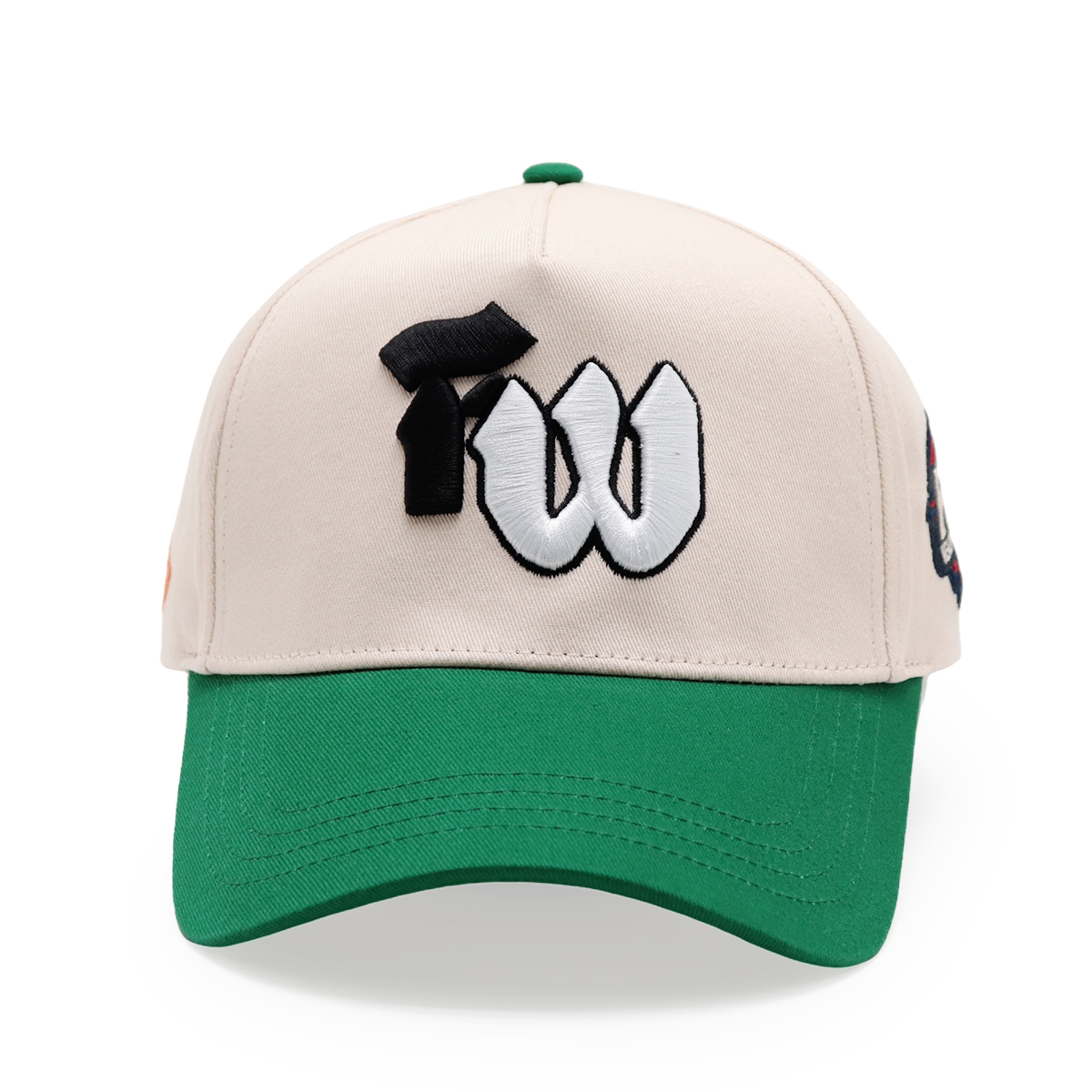 Embroidered Letter Baseball Cap – Retro Contrast Brim Snapback Hat, 3D Letter, Unisex