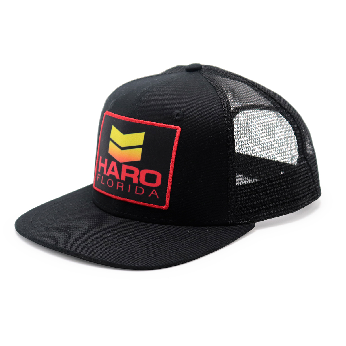 HARO FLORIDA Flat Brim Mesh Trucker Hat – Unisex Adjustable Snapback Cap
