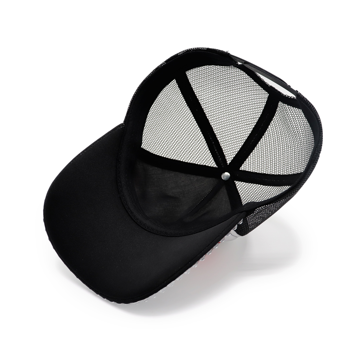 Puff Print Logo Rhinestone Mesh Baseball Cap – 3D Raised Embroidery, Adjustable Snapback, Unisex Streetwear Hat