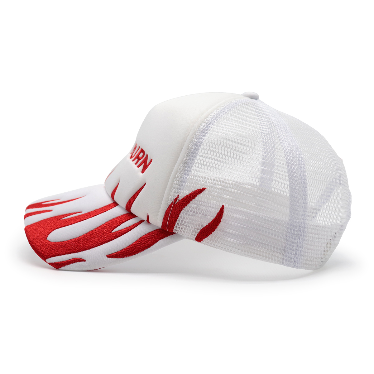 Flame Embroidered Trucker Cap - &quotLET IT BURN