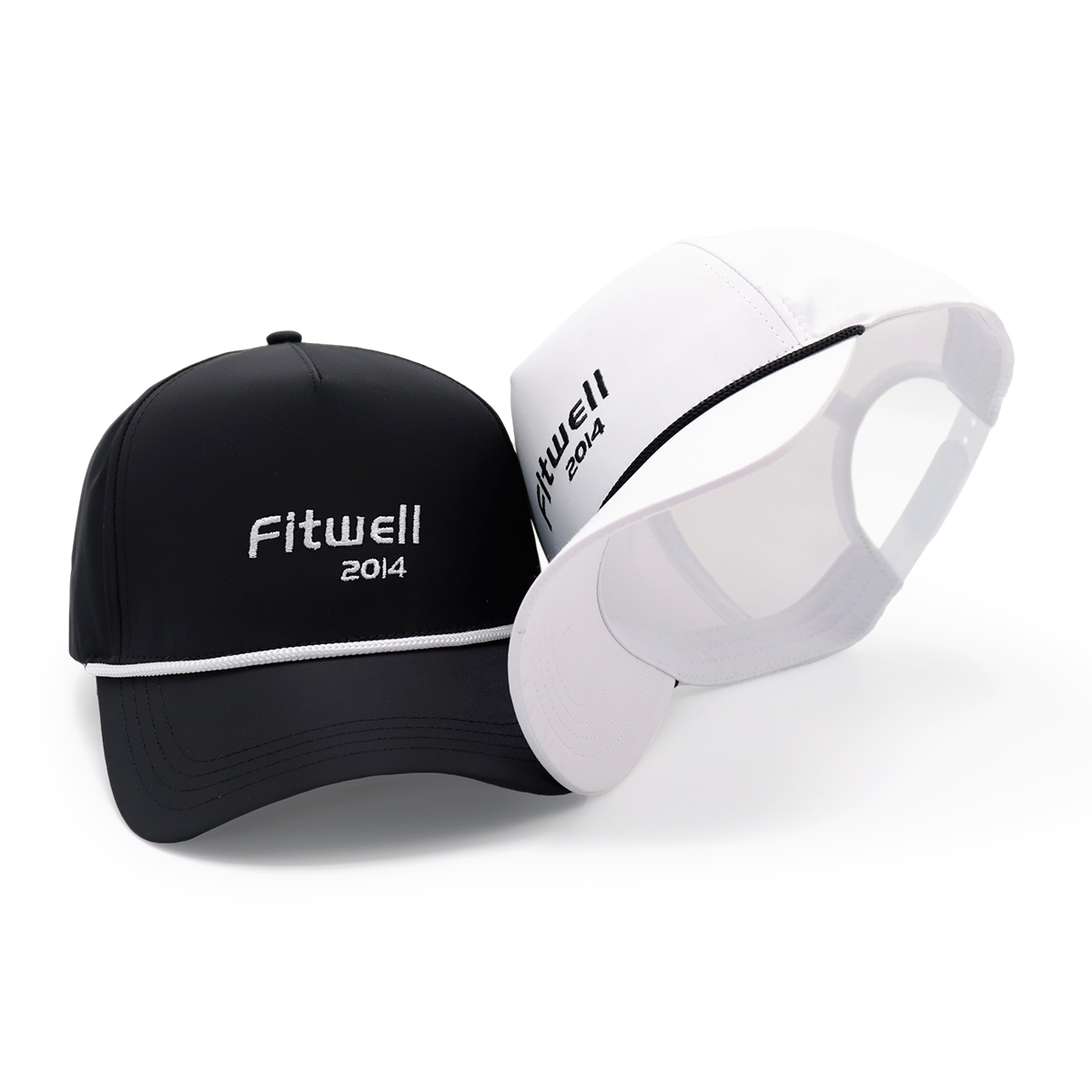 Fitwell 2014 Black & White Sports Caps – Adjustable, Breathable, UV Protection, Unisex Baseball Hats