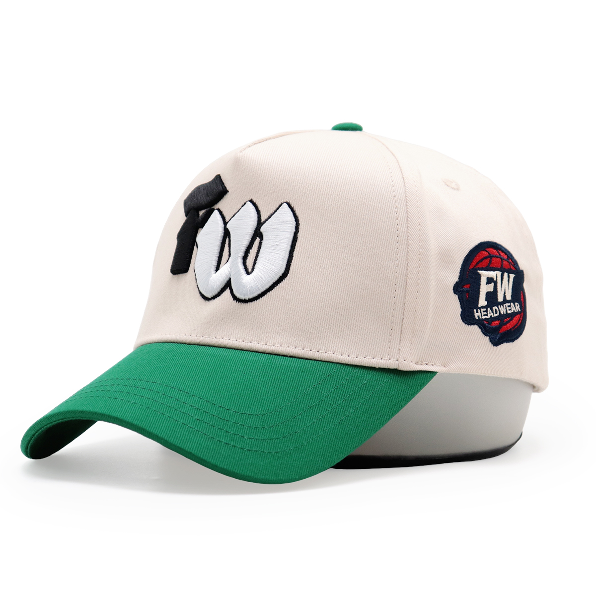 Embroidered Letter Baseball Cap – Retro Contrast Brim Snapback Hat, 3D Letter, Unisex