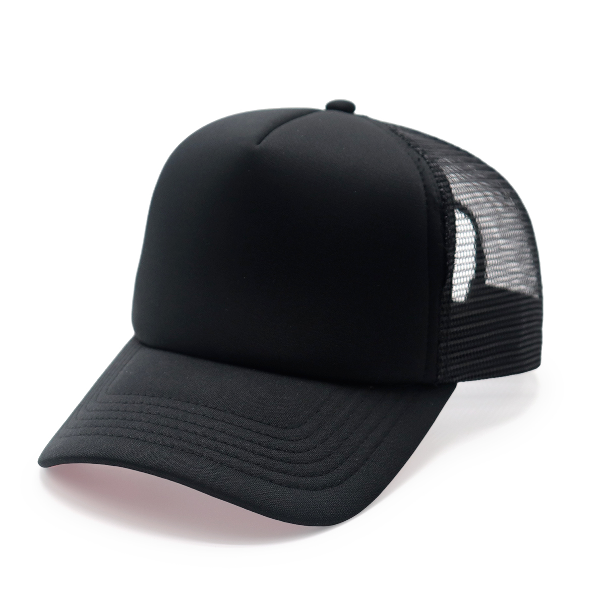 Adjustable Navy Blue Purple Trucker Cap with Mesh Back for Outdoor Sports