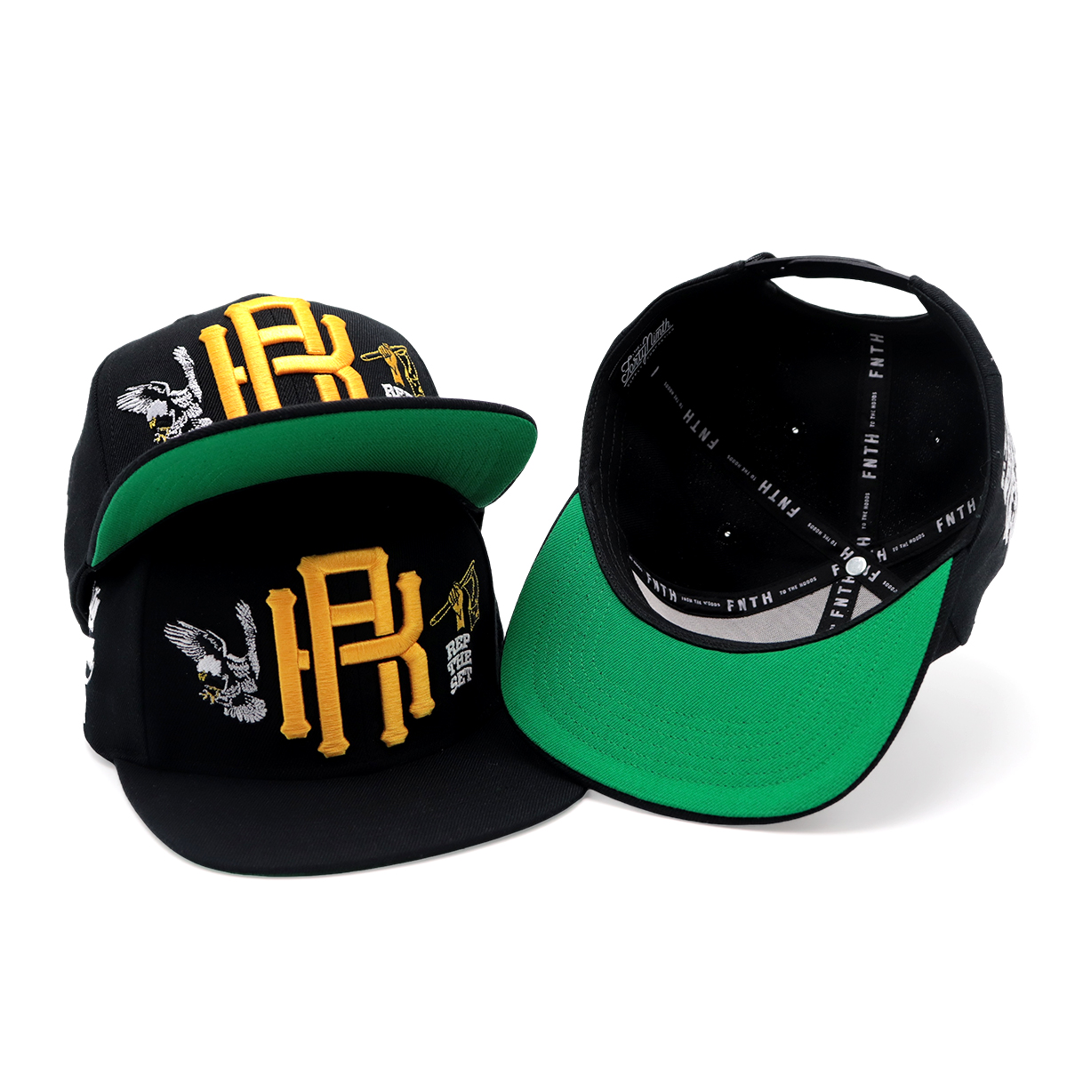 REP THE SET Flat Brim Snapback Cap – 3D Embroidered Streetwear Hat