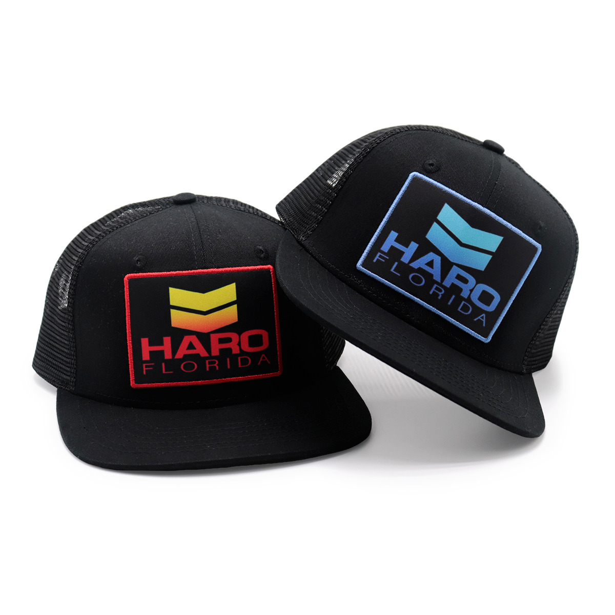 HARO FLORIDA Flat Brim Mesh Trucker Hat – Unisex Adjustable Snapback Cap