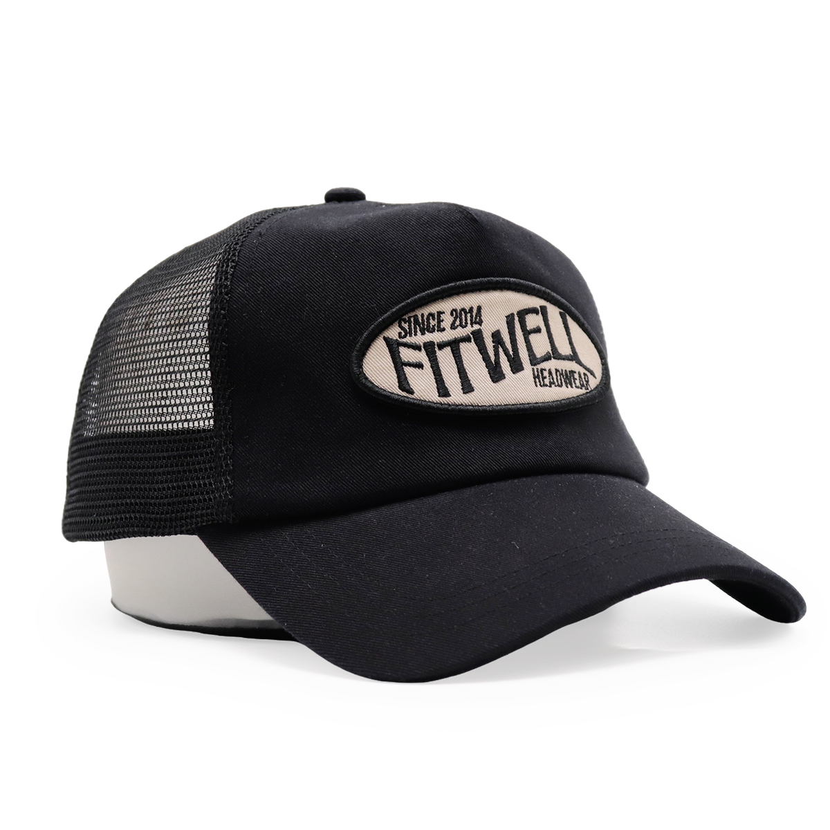 FITWELL Classic Mesh Trucker Hat – Retro Embroidered Logo Baseball Cap