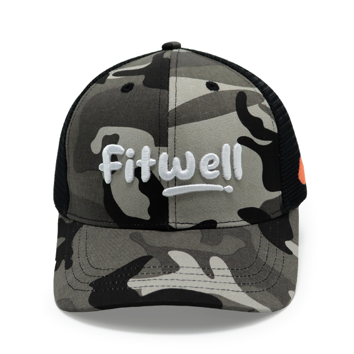 Fitwell Camouflage Embroidery Mesh Trucker Hat | Unisex Camo Baseball Cap