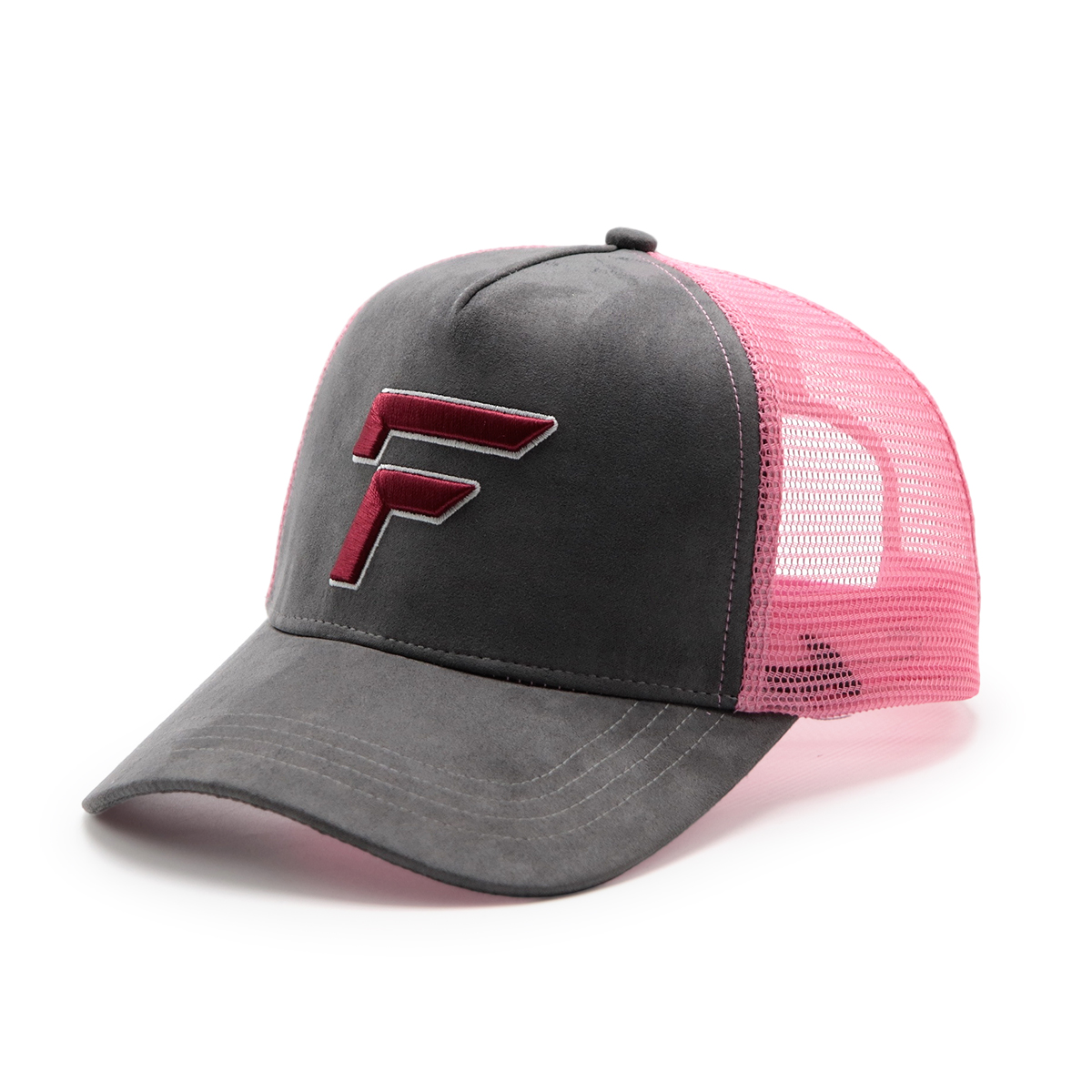 3D Embroidered Suede Mesh Trucker Cap – Multicolor, Raised Logo, Adjustable Snapback, Unisex Streetwear