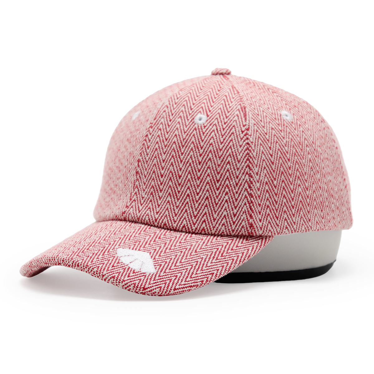 Herringbone Baseball Cap, Adjustable Herringbone Pattern Hat, Embroidered Visor, Unisex Casual Cap (Blue/Red)