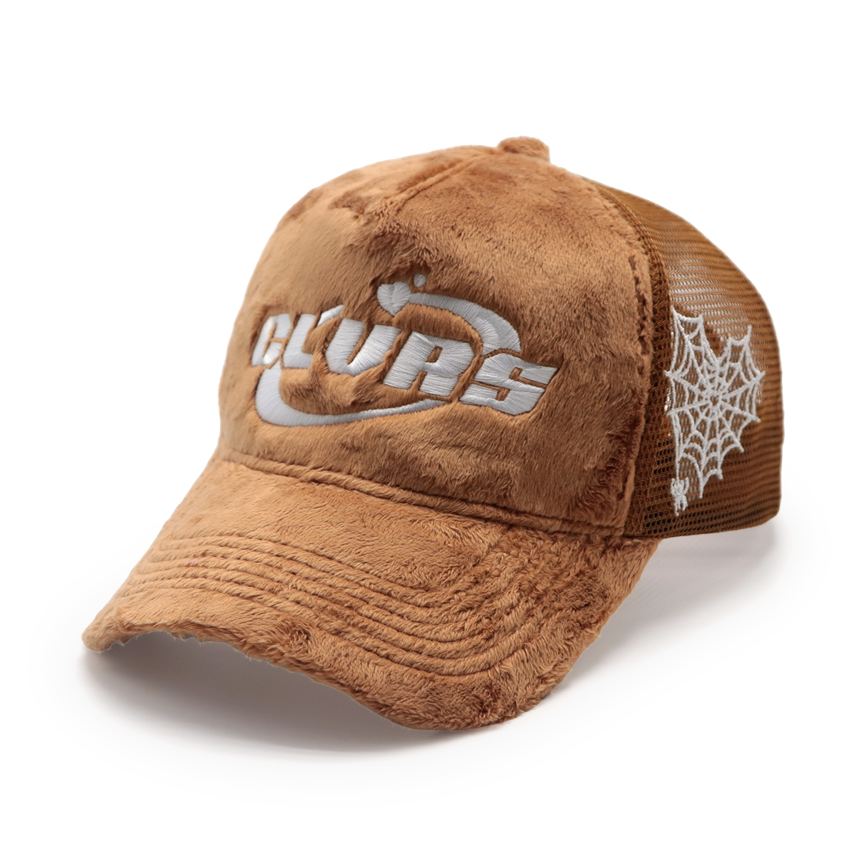 Curved Brim Custom Trucker Hats – Plush Embroidery Mesh Cap for Men & Women