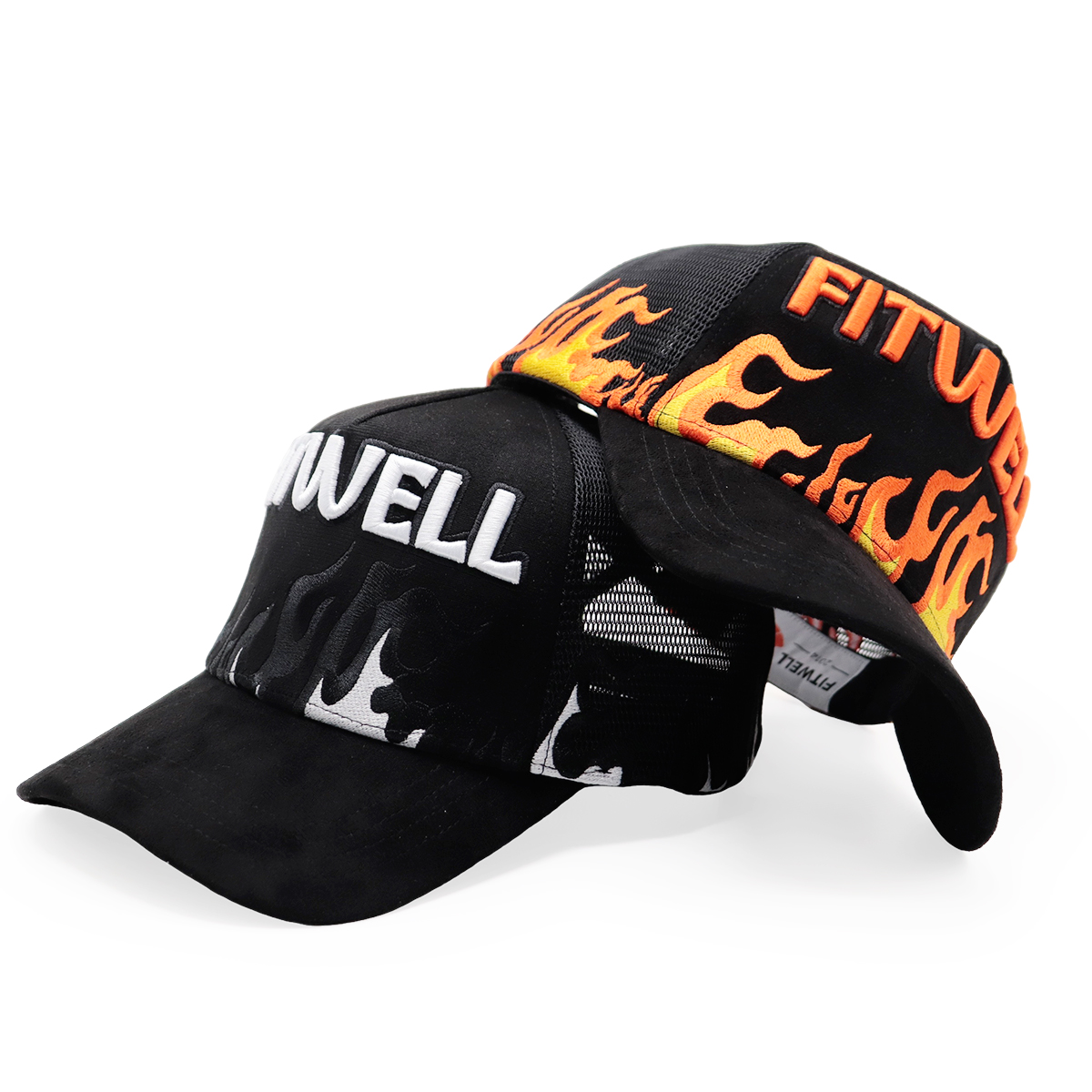 FITWELL Flame Trucker Cap - Stylish Mesh Baseball Hat