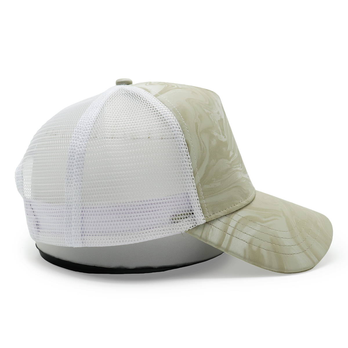 Fitwell Water Ripple Glossy Trucker Cap, Minimalist Mesh Hat, Custom Shiny Effect Outdoor Cap