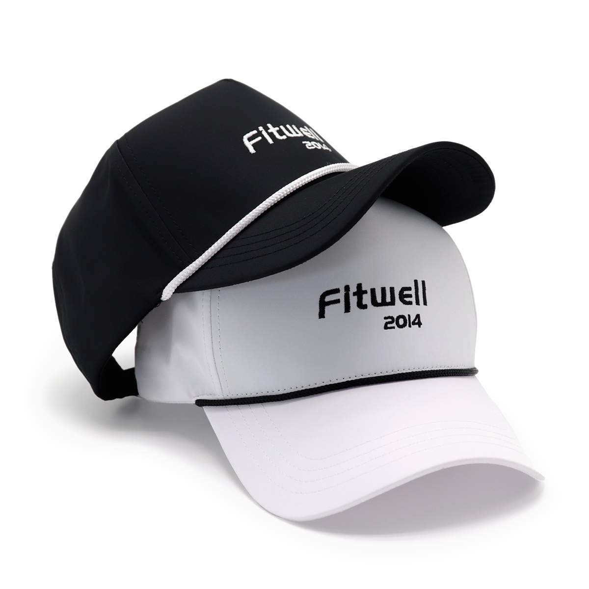 Fitwell 2014 Black & White Sports Caps – Adjustable, Breathable, UV Protection, Unisex Baseball Hats