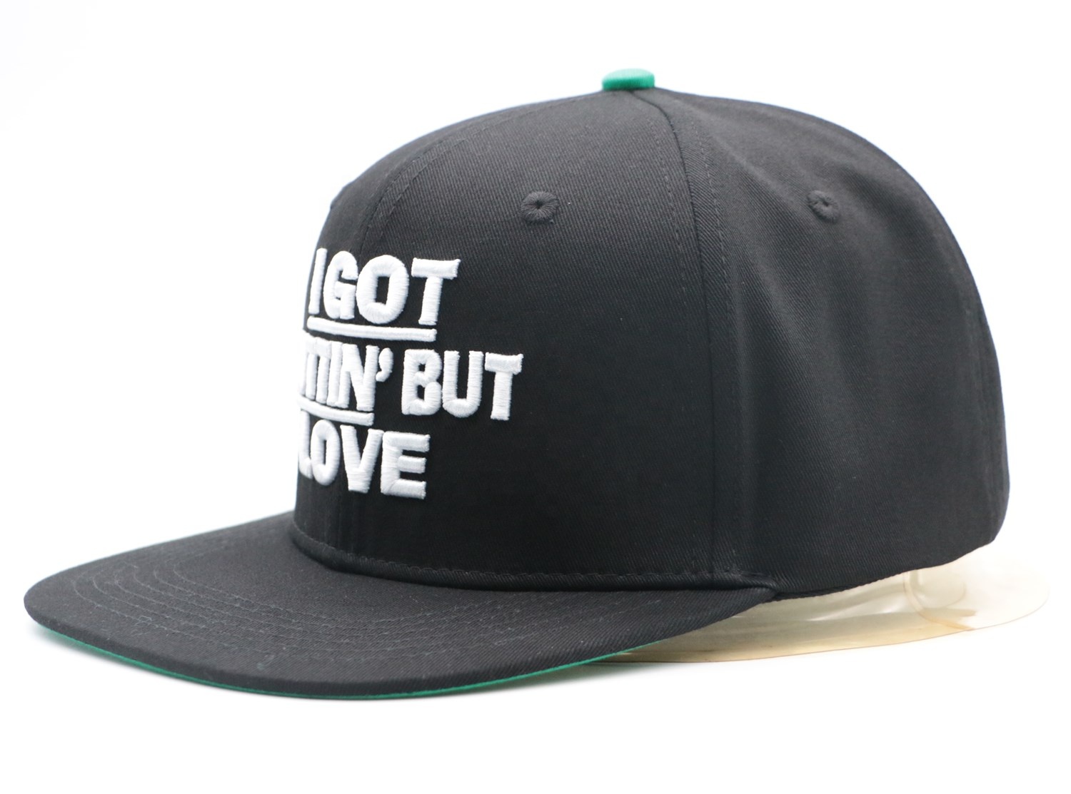 I GOT NUTTIN' BUT LOVE 3D Embroidered Black Snapback Hat