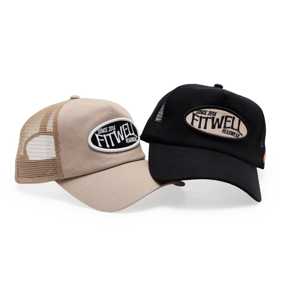 FITWELL Classic Mesh Trucker Hat – Retro Embroidered Logo Baseball Cap