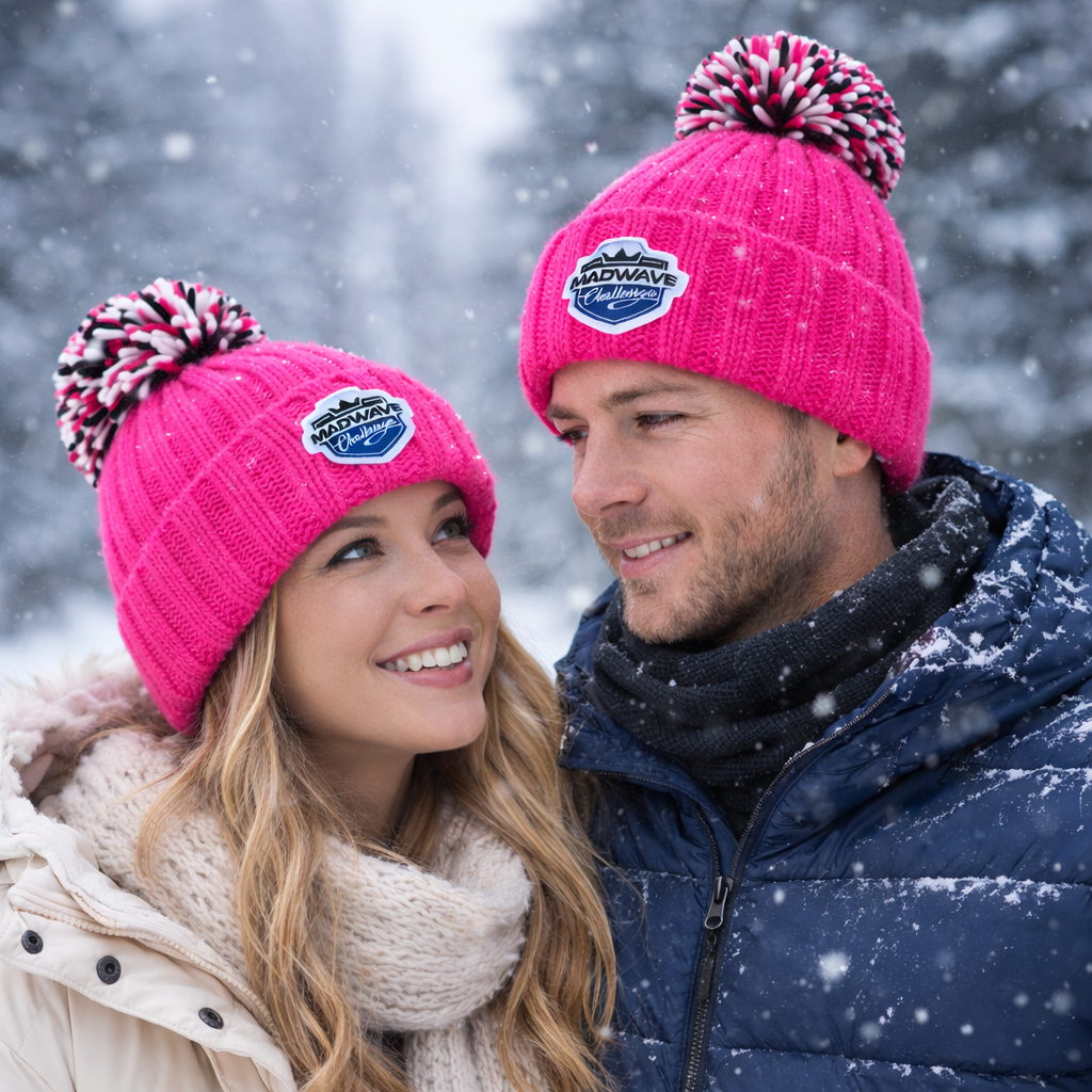 Warm Knit Pom Pom Hat – Soft Winter Beanie for Outdoor Comfort