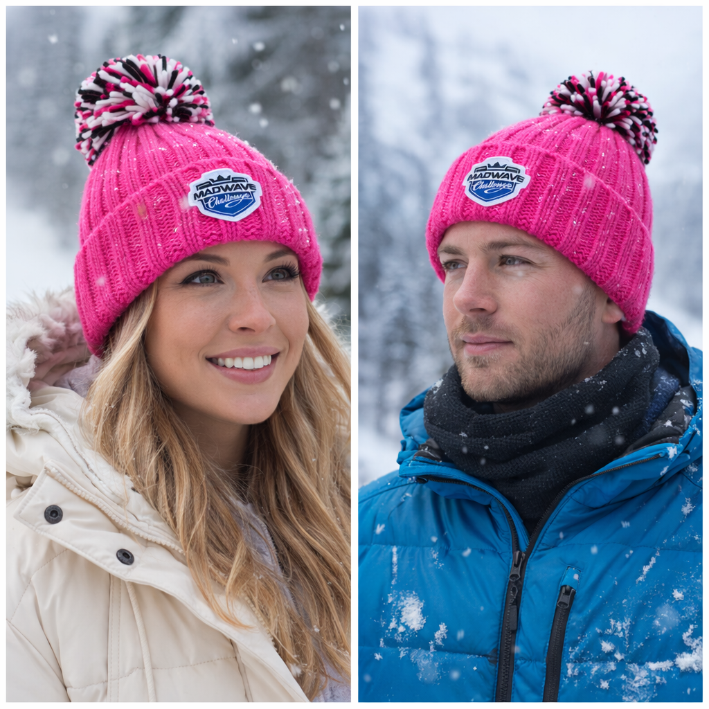 Warm Knit Pom Pom Hat – Soft Winter Beanie for Outdoor Comfort